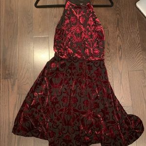 red velvet dress